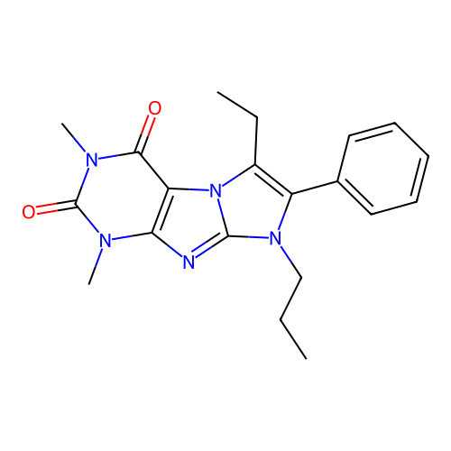 6-ethyl-1,3-dimethyl-7-phenyl-8-propyl-1H-imidazo[2,1-f]purine-2,4(3H,8H)-dione structure