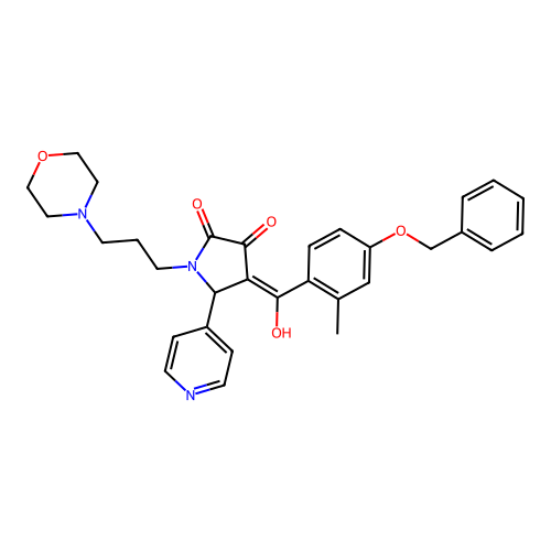 4-(4-(benzyloxy)-2-methylbenzoyl)-3-hydroxy-1-(3-morpholinopropyl)-5-(pyridin-4-yl)-1H-pyrrol-2(5H)-one structure