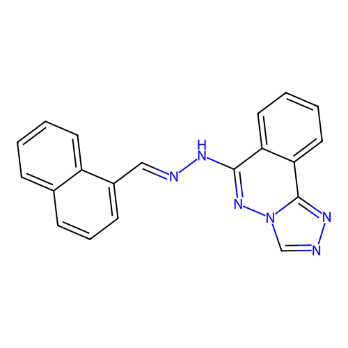 (E)-6-(2-(naphthalen-1-ylmethylene)hydrazinyl)-[1,2,4]triazolo[3,4-a]phthalazine structure
