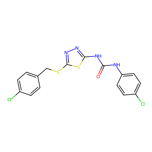 1-(4-Chlorophenyl)-3-[5-[(4-chlorophenyl)methylthio]-1,3,4-thiadiazol-2-yl]urea structure