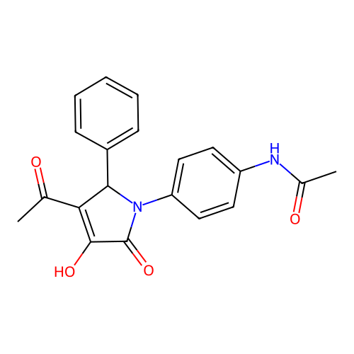 N-[4-(3-acetyl-4-hydroxy-5-oxo-2-phenyl-2H-pyrrol-1-yl)phenyl]acetamide structure