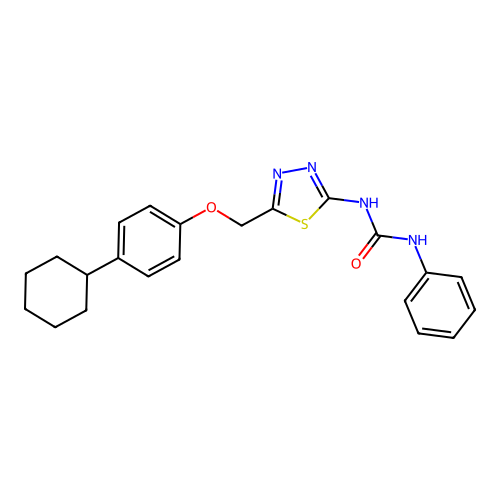 1-(5-((4-Cyclohexylphenoxy)methyl)-1,3,4-thiadiazol-2-yl)-3-phenylurea structure