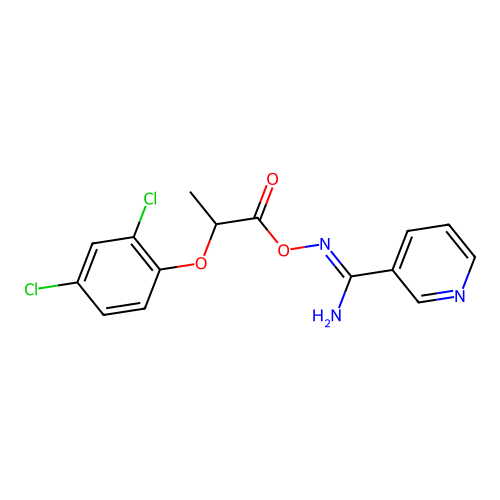 N'-{[2-(2,4-dichlorophenoxy)propanoyl]oxy}pyridine-3-carboximidamide structure