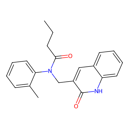 N-(2-methylphenyl)-N-[(2-oxo-1H-quinolin-3-yl)methyl]butanamide structure