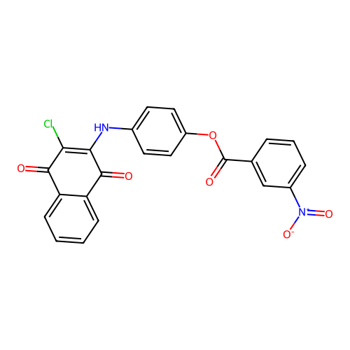 4-((3-Chloro-1,4-dioxo-1,4-dihydronaphthalen-2-yl)amino)phenyl 3-nitrobenzoate structure