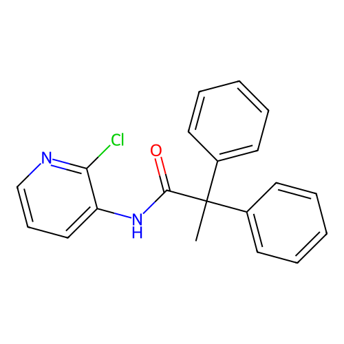 N-(2-chloropyridin-3-yl)-2,2-diphenylpropanamide structure