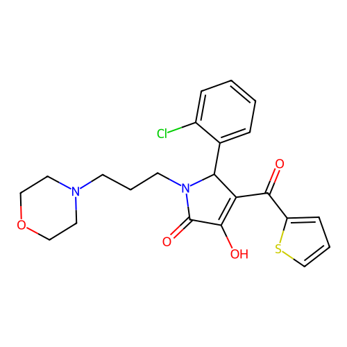 2-(2-chlorophenyl)-4-hydroxy-1-(3-morpholin-4-ylpropyl)-3-(thiophene-2-carbonyl)-2H-pyrrol-5-one structure