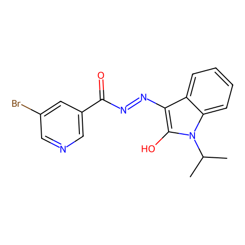 (Z)-5-bromo-N'-(1-isopropyl-2-oxoindolin-3-ylidene)nicotinohydrazide structure