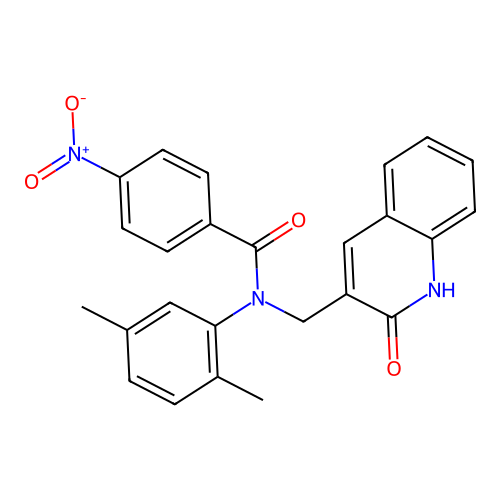 N-(2,5-dimethylphenyl)-N-((2-hydroxyquinolin-3-yl)methyl)-4-nitrobenzamide structure