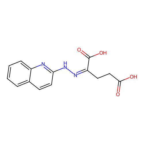 (2Z)-2-[2-(quinolin-2-yl)hydrazinylidene]pentanedioic acid structure