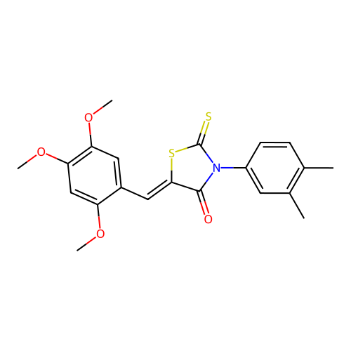 (Z)-3-(3,4-dimethylphenyl)-2-thioxo-5-(2,4,5-trimethoxybenzylidene)thiazolidin-4-one structure