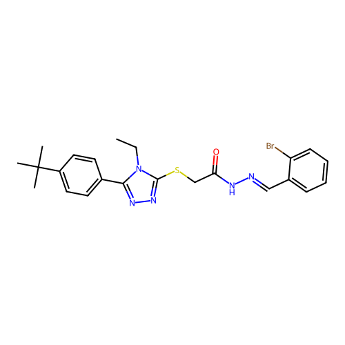 N'-[(E)-(2-bromophenyl)methylidene]-2-{[5-(4-tert-butylphenyl)-4-ethyl-4H-1,2,4-triazol-3-yl]sulfanyl}acetohydrazide structure