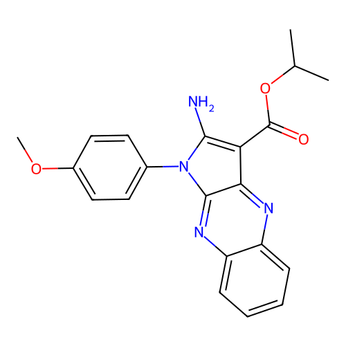 isopropyl 2-amino-1-(4-methoxyphenyl)-1H-pyrrolo[2,3-b]quinoxaline-3-carboxylate structure