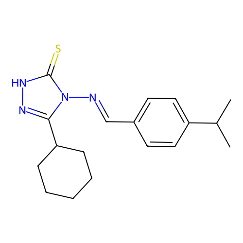 5-Cyclohexyl-4-((4-isopropylbenzylidene)amino)-4H-1,2,4-triazole-3-thiol structure