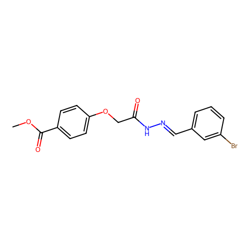 Methyl 4-(2-(2-(3-bromobenzylidene)hydrazinyl)-2-oxoethoxy)benzoate structure