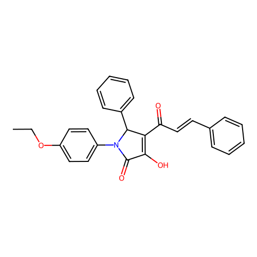 4-cinnamoyl-1-(4-ethoxyphenyl)-3-hydroxy-5-phenyl-1H-pyrrol-2(5H)-one structure