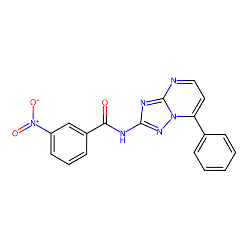 3-nitro-N-(7-phenyl[1,2,4]triazolo[1,5-a]pyrimidin-2-yl)benzamide structure