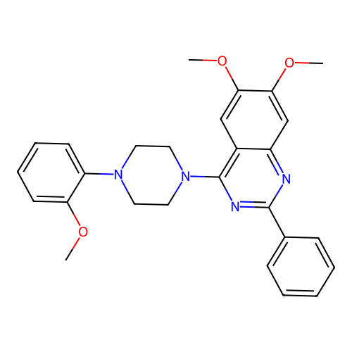 6,7-Dimethoxy-4-[4-(2-methoxyphenyl)piperazin-1-yl]-2-phenylquinazoline structure