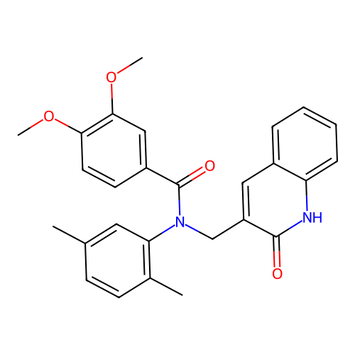 N-(2,5-dimethylphenyl)-3,4-dimethoxy-N-[(2-oxo-1H-quinolin-3-yl)methyl]benzamide structure