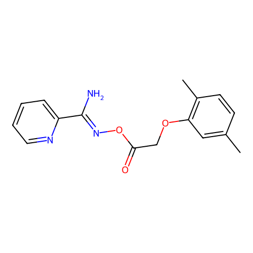 N'-{[2-(2,5-dimethylphenoxy)acetyl]oxy}pyridine-2-carboximidamide structure