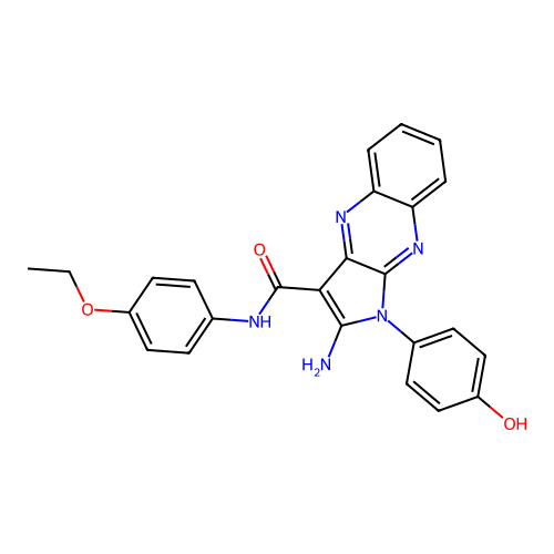 2-amino-N-(4-ethoxyphenyl)-1-(4-hydroxyphenyl)-1H-pyrrolo[2,3-b]quinoxaline-3-carboxamide structure