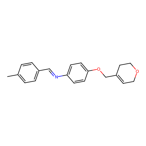 (E)-4-((3,6-dihydro-2H-pyran-4-yl)methoxy)-N-(4-methylbenzylidene)aniline structure