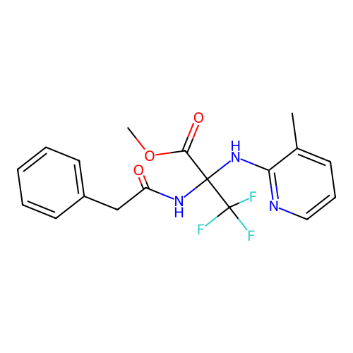 methyl 3,3,3-trifluoro-N-(3-methylpyridin-2-yl)-2-[(phenylacetyl)amino]alaninate structure