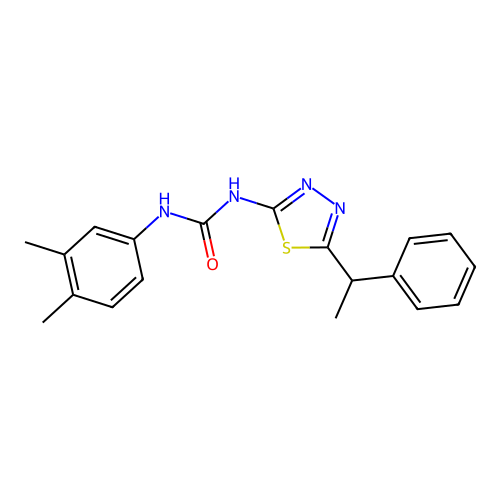1-(3,4-Dimethylphenyl)-3-[5-(1-phenylethyl)-1,3,4-thiadiazol-2-yl]urea structure