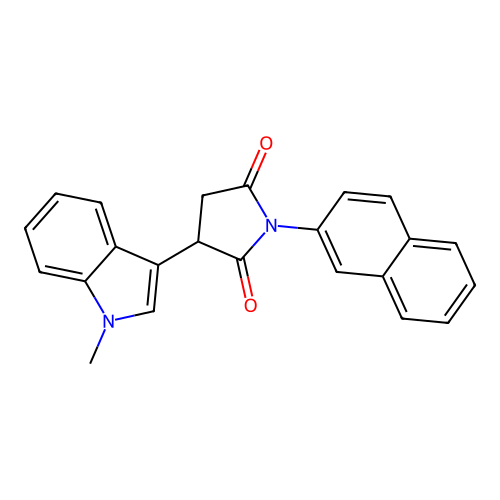3-(1-methyl-1H-indol-3-yl)-1-(naphthalen-2-yl)pyrrolidine-2,5-dione structure