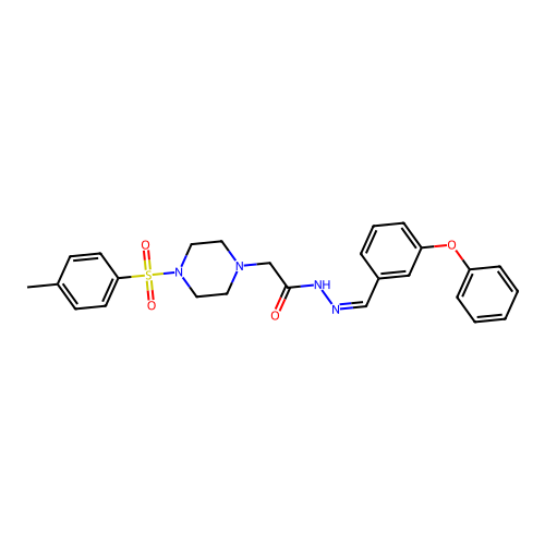 2-{4-[(4-methylphenyl)sulfonyl]piperazin-1-yl}-N'-[(Z)-(3-phenoxyphenyl)methylidene]acetohydrazide structure