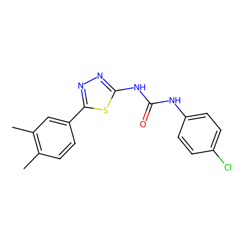 1-(4-Chlorophenyl)-3-[5-(3,4-dimethylphenyl)-1,3,4-thiadiazol-2-yl]urea structure