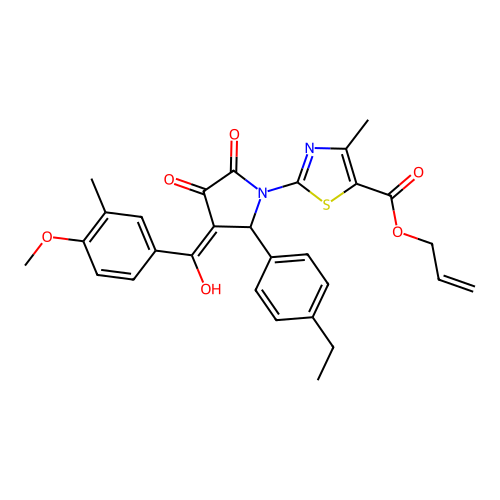 allyl 2-(2-(4-ethylphenyl)-4-hydroxy-3-(4-methoxy-3-methylbenzoyl)-5-oxo-2,5-dihydro-1H-pyrrol-1-yl)-4-methylthiazole-5-carboxylate structure