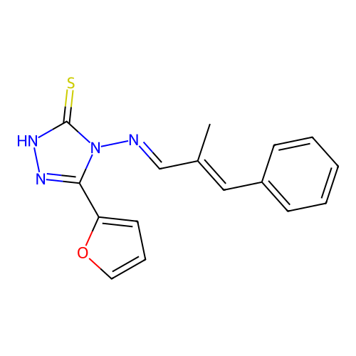 5-(2-FURYL)-4-((2-ME-3-PHENYL-2-PROPENYLIDENE)AMINO)-4H-1,2,4-TRIAZOLE-3-THIOL structure