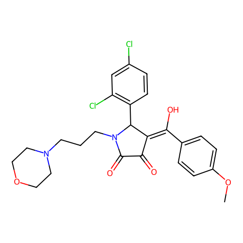 (4E)-5-(2,4-dichlorophenyl)-4-[hydroxy-(4-methoxyphenyl)methylidene]-1-(3-morpholin-4-ylpropyl)pyrrolidine-2,3-dione structure