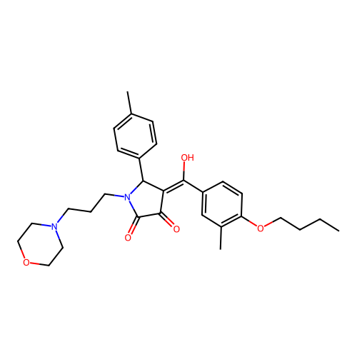(4E)-4-[(4-butoxy-3-methylphenyl)-hydroxymethylidene]-5-(4-methylphenyl)-1-(3-morpholin-4-ylpropyl)pyrrolidine-2,3-dione structure