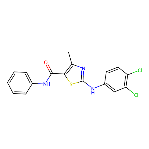 2-[(3,4-dichlorophenyl)amino]-4-methyl-N-phenyl-1,3-thiazole-5-carboxamide structure