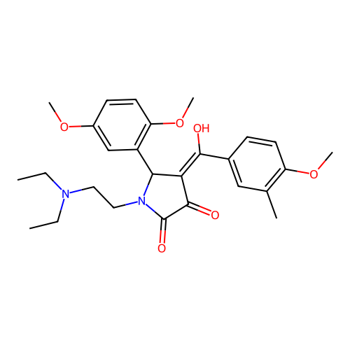 1-[2-(diethylamino)ethyl]-5-(2,5-dimethoxyphenyl)-3-hydroxy-4-(4-methoxy-3-methylbenzoyl)-1,5-dihydro-2H-pyrrol-2-one structure