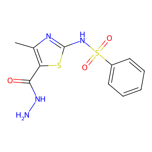 N-[5-(hydrazinecarbonyl)-4-methyl-1,3-thiazol-2-yl]benzenesulfonamide structure