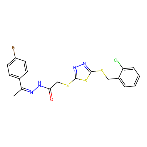 C19H16BrClN4OS3 structure