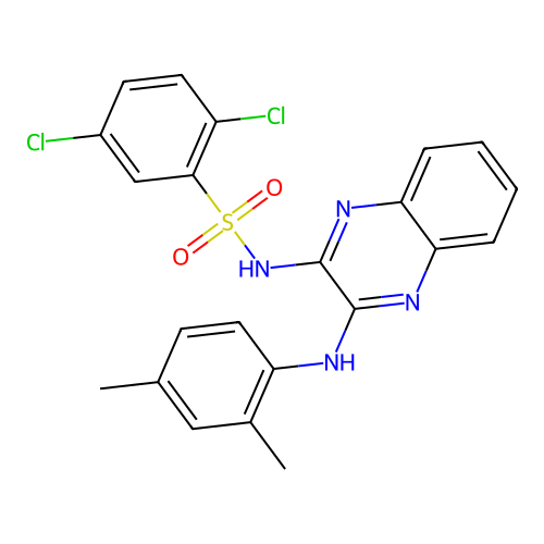 2,5-dichloro-N-[3-(2,4-dimethylanilino)quinoxalin-2-yl]benzenesulfonamide structure