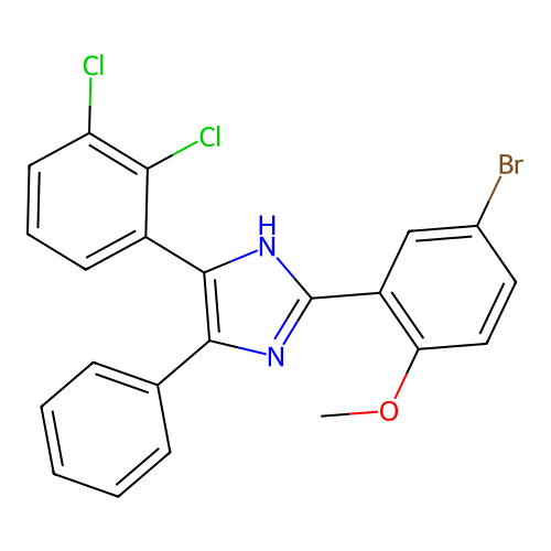 2-(5-bromo-2-methoxyphenyl)-5-(2,3-dichlorophenyl)-4-phenyl-1H-imidazole structure
