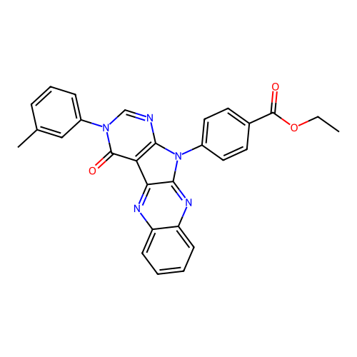 ethyl 4-(4-oxo-3-(m-tolyl)-3H-pyrimido[5',4':4,5]pyrrolo[2,3-b]quinoxalin-11(4H)-yl)benzoate structure