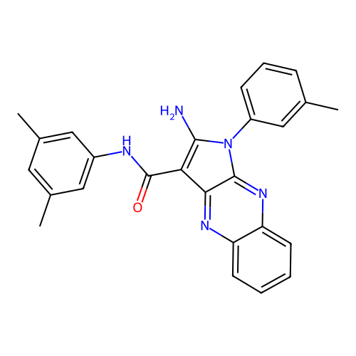 2-amino-N-(3,5-dimethylphenyl)-1-(3-methylphenyl)pyrrolo[3,2-b]quinoxaline-3-carboxamide structure