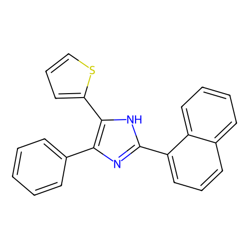 2-(naphthalen-1-yl)-4-phenyl-5-(thiophen-2-yl)-1H-imidazole structure