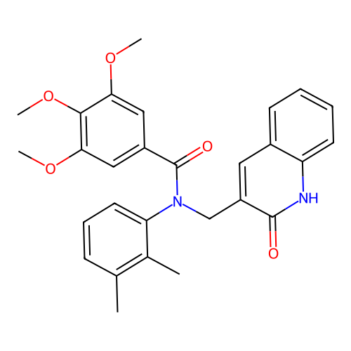N-(2,3-dimethylphenyl)-3,4,5-trimethoxy-N-[(2-oxo-1H-quinolin-3-yl)methyl]benzamide structure