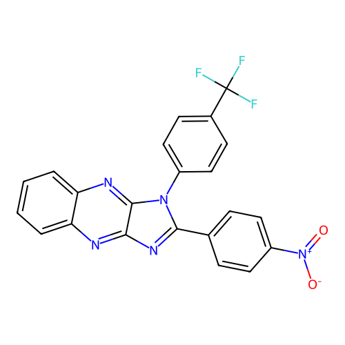 2-(4-nitrophenyl)-1-(4-(trifluoromethyl)phenyl)-1H-imidazo[4,5-b]quinoxaline structure