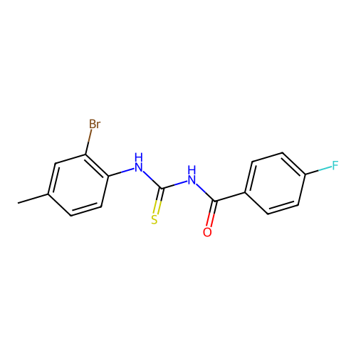 N-[(2-bromo-4-methylphenyl)carbamothioyl]-4-fluorobenzamide structure