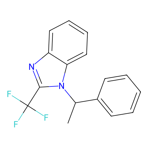 1-(1-phenylethyl)-2-(trifluoromethyl)-1H-benzimidazole structure
