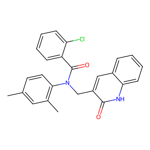 2-chloro-N-(2,4-dimethylphenyl)-N-((2-hydroxyquinolin-3-yl)methyl)benzamide structure