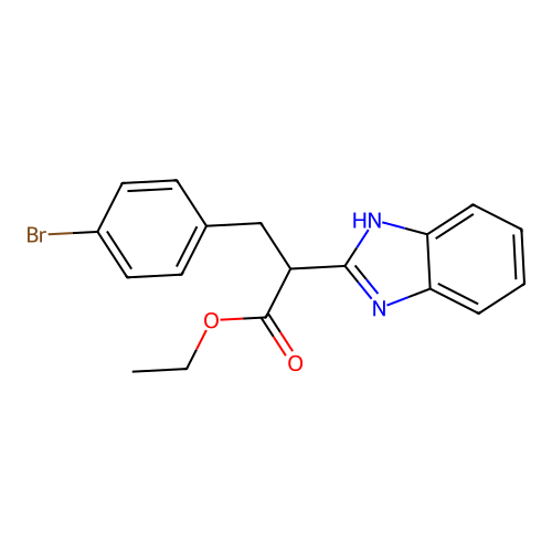 ethyl 2-(1H-benzimidazol-2-yl)-3-(4-bromophenyl)propanoate structure